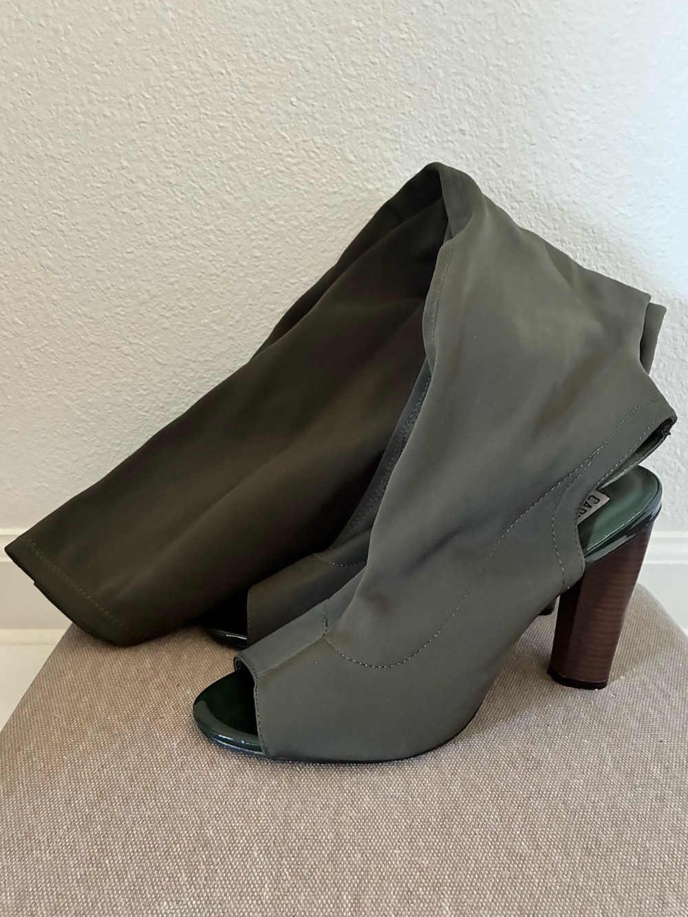 Cape Robbin Connie-11 Stretchy Thigh-High Open-Toe Boots